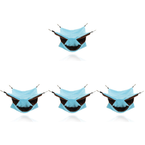 4Pcs Three-Layer Sky-Blue Suspending Hamster Bed Comfortable Hammock 1