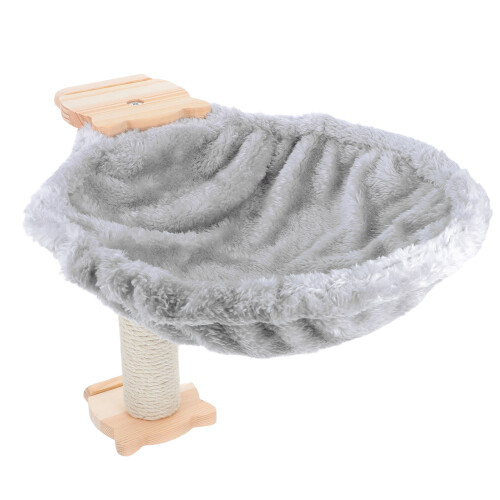 2Sets Grey Cat Hanging Basket Bed Soft Lint Cat Tree Hammock Durable 2