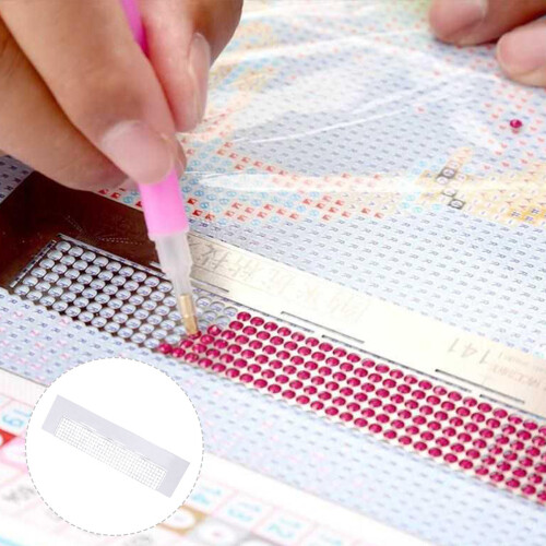 3Ensembles Règle Maillage Strass DIY Blanche Compacte 2