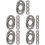 5 Count Key Rings Round For Bag Phone Holder Socket Cable Black 7