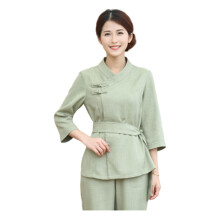 2Sets Praktische Groene Spa Salon Overalls En Duurzaam