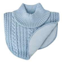(As show, Grey) Fashion Artificial Wool Knitted Fake Collar Windproof Detachable Children's Scarf Warm Winter Styles Neck Warmer Boys Girls