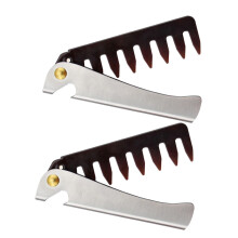 2PCS Stainless Steel Folding Hair Comb for Men Metal Pocket Beard Comb for Travel and Barbershop