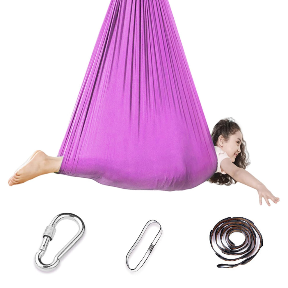Aerial Yoga Hammock Set, Aerial Yoga Swing, Nest Swing, Yoga Swing 200 Kg (Purple) Purple