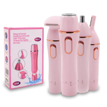 4 in 1 Women's Facial Hair Remover and Nose Trimmer Kit with SkinFriendly Blades, USB Rechargeable