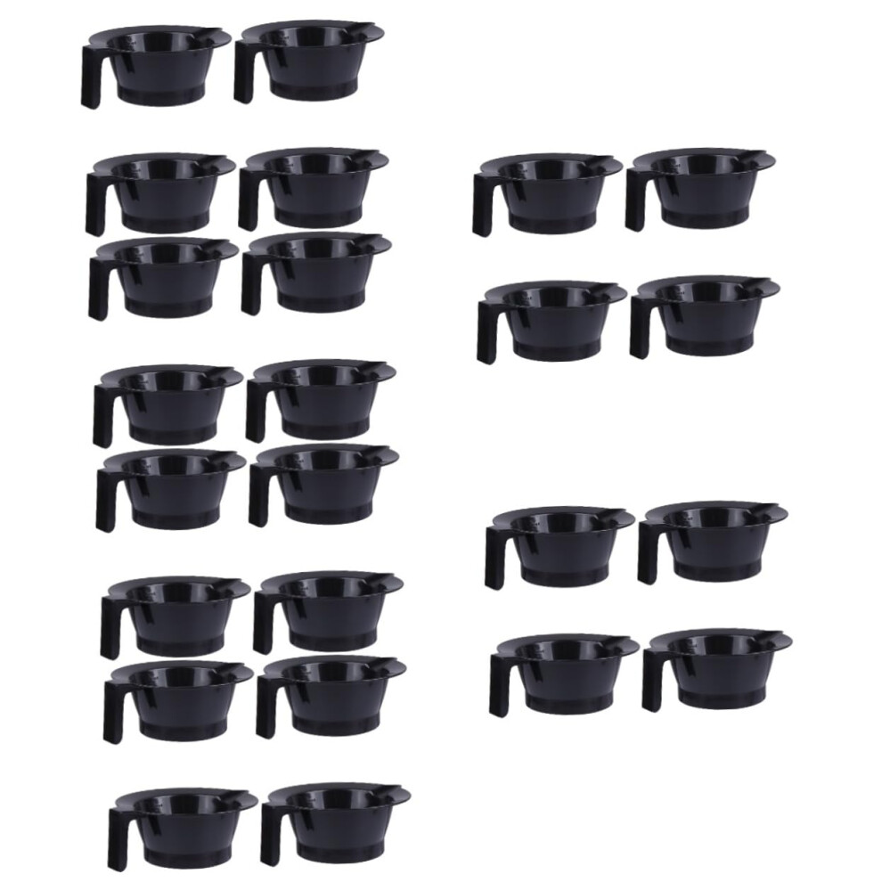Black 24Pcs Hair Dye Mixing Bowl Set With Ergonomic Handle Grip And Accurate Measurement Scale For Salon And Home Use