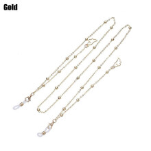 (As show, gold) Sports Mask Chain Metal Eyewear Rope Eyeglasses Strap Glasses Chains Sunglasses Lanyards