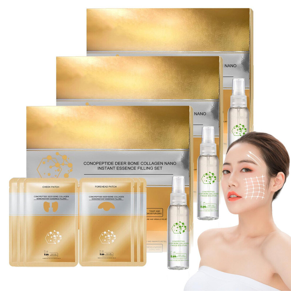 Collagen Serum Set with Deer Bone Essence for Firming, Wrinkle Reduction and Deep Hydration (3pcs)