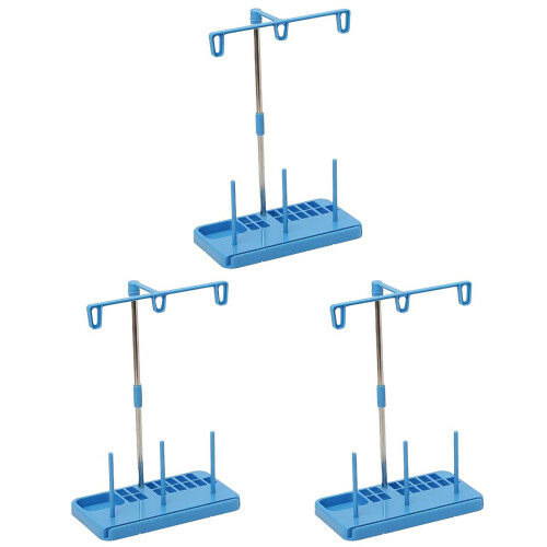 3Sets Sky-Blue Quilting Spool Holders with Weighted Base for Sewing 1