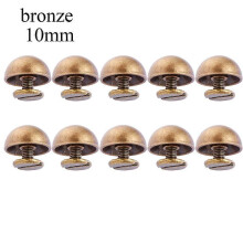 (As show, gold-8mm) 10pcs 8/10/12/16/20mm DIY Metal Nail Cloth Button Clothes/Bag/Shoes Round Head Screws Strap Rivets Solid Nail Bolt Mushroom Dome