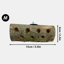 (As show, S 12x5cm) 1PC Small Animal Molar Stick Natural Apple Wood Chew Toy for Rabbits Parrots Anti Bite Cage Wooden Stand Activity Center