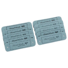 (As show, grey) 20PCS Arts Hats Bags Sewing Accessories Label Hand Made With Love Clothes Tags Garment Labels