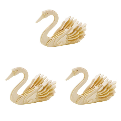 3Sets Holzpuzzles 3D Beige Kinder Holz Tier Puzzle 1