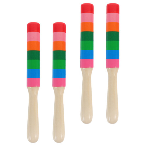 8Paare Kinder Holz Rhythmusstäbe Farbige Percussion Sticks 2