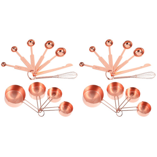 2Pcs Rose Gold Measuring Cups and Spoons for Baking Kitchen Use 1