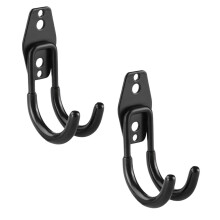 4Pcs Heavy Duty Black Wall Hooks for Home Garage and Garden Tools