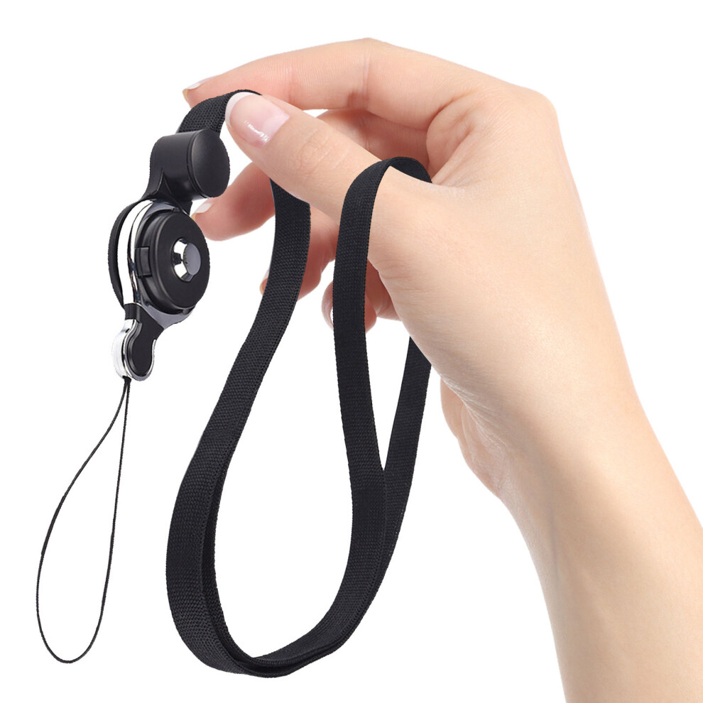5Pcs Nylon Phone Rope Long Neck Strap With Detachable Design Black 3624093348176