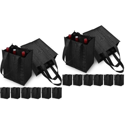 12Pcs Black Non Woven Bags with Divider 2