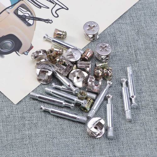 30 Sets Cupboard Pre-Inserted Nuts Cam Fittings Triple 2