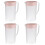 4Pcs Pink Cold Water Kettles Large Capacity Drink Pitchers 5