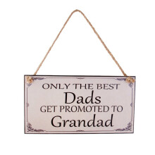 3Pcs Rectangular Dad Plaque Beige Wooden Hanging Sign for Father