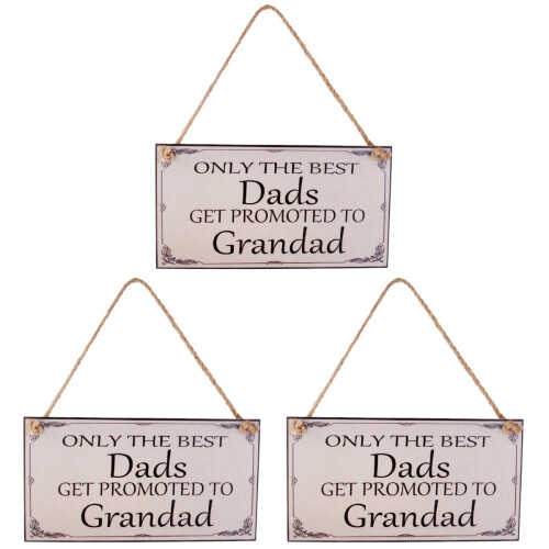 3Pcs Rectangular Dad Plaque Beige Wooden Hanging Sign for Father 1