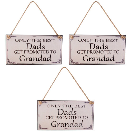 3Pcs Rectangular Dad Plaque Beige Wooden Hanging Sign for Father 2
