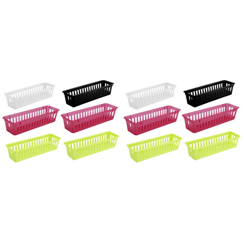 12Pcs Plastic Storage Trays Foldable Kitchen Organizer Assorted Color 1