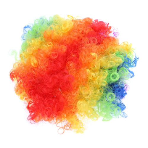 2Pcs Clown Hairpiece Explode Wig With Nose Decor