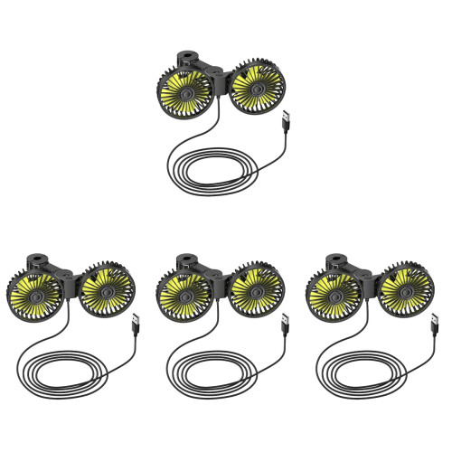 4St Auto USB Ventilator Voor Koeling Van Autostoel, Multi Kleur Design 2