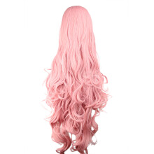 3St Hittebestendige Roze 3/4 Krullende Pruiken Voor Vrouwen Cosplay