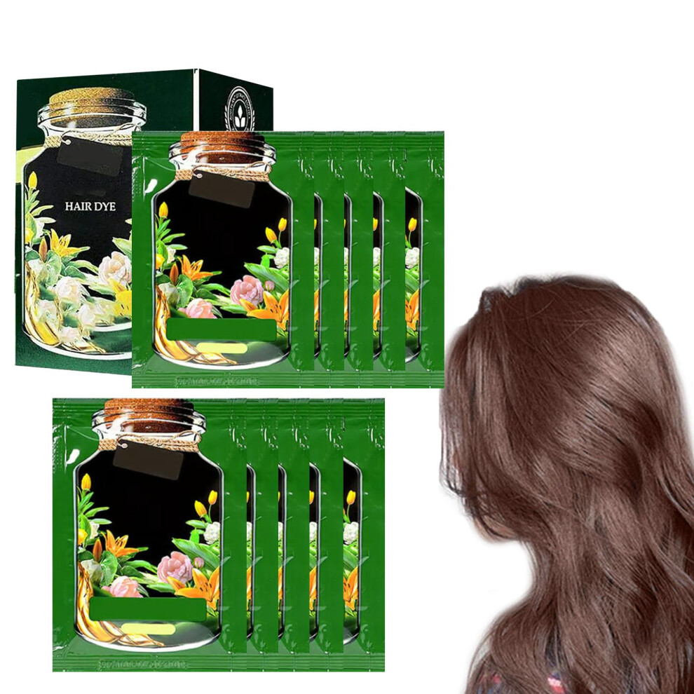 Cream,Brown 3In1 Botanical Hair Dye Cream Chestnut Brown, Nourishing Plantbased Bubble Color Shampoo For Women And Men