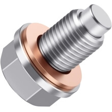 M14x1.5 Magnetic Oil Drain Plug Stainless Steel with 2 Copper Washers for Honda Accord CRV Civic
