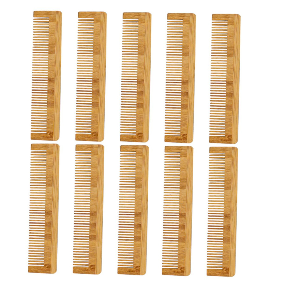 Unisex Bamboo Hair Comb Set 10 Pack Fine Tooth Precision Eco Friendly Wooden Combs For Travel And Daily Grooming