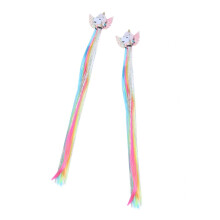 Unicorn Hair Clip Set with Gradient Design for Girls, Durable Fiber Hair Accessory for Party