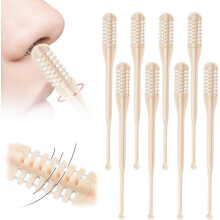 Nose Hair Trimmer 2 in 1 Dual Head Manual 360 Rotary Stainless Steel Ear and Nose Cleaner 8pcs
