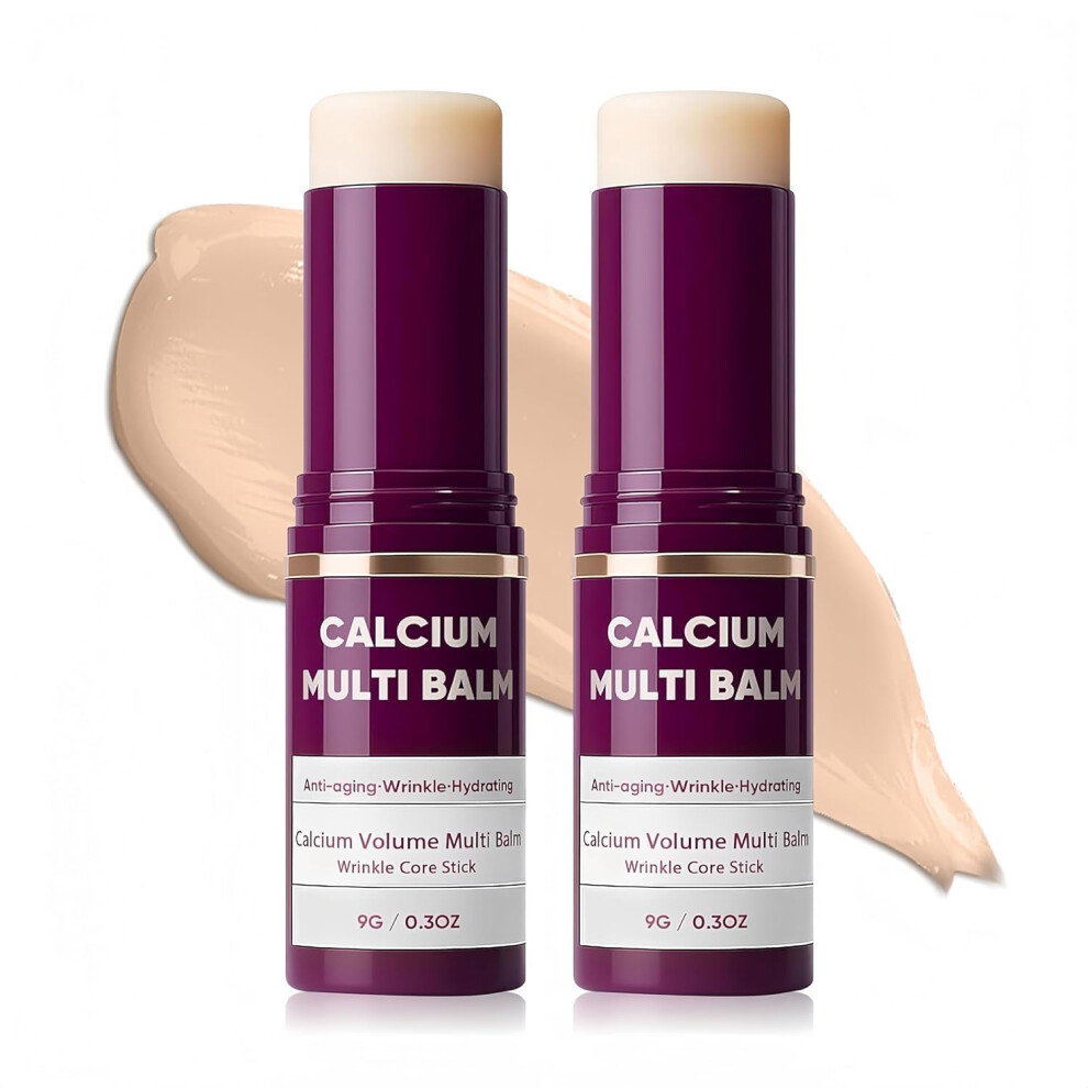 AntiAging Face Balm Stick with Collagen and Calcium, Deep Hydration for Eyes, Lips and Neck, 2pcs