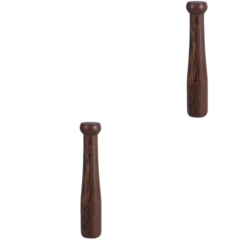 2St Keuken Stamper Knoflook Muddler Donkerbruin 2