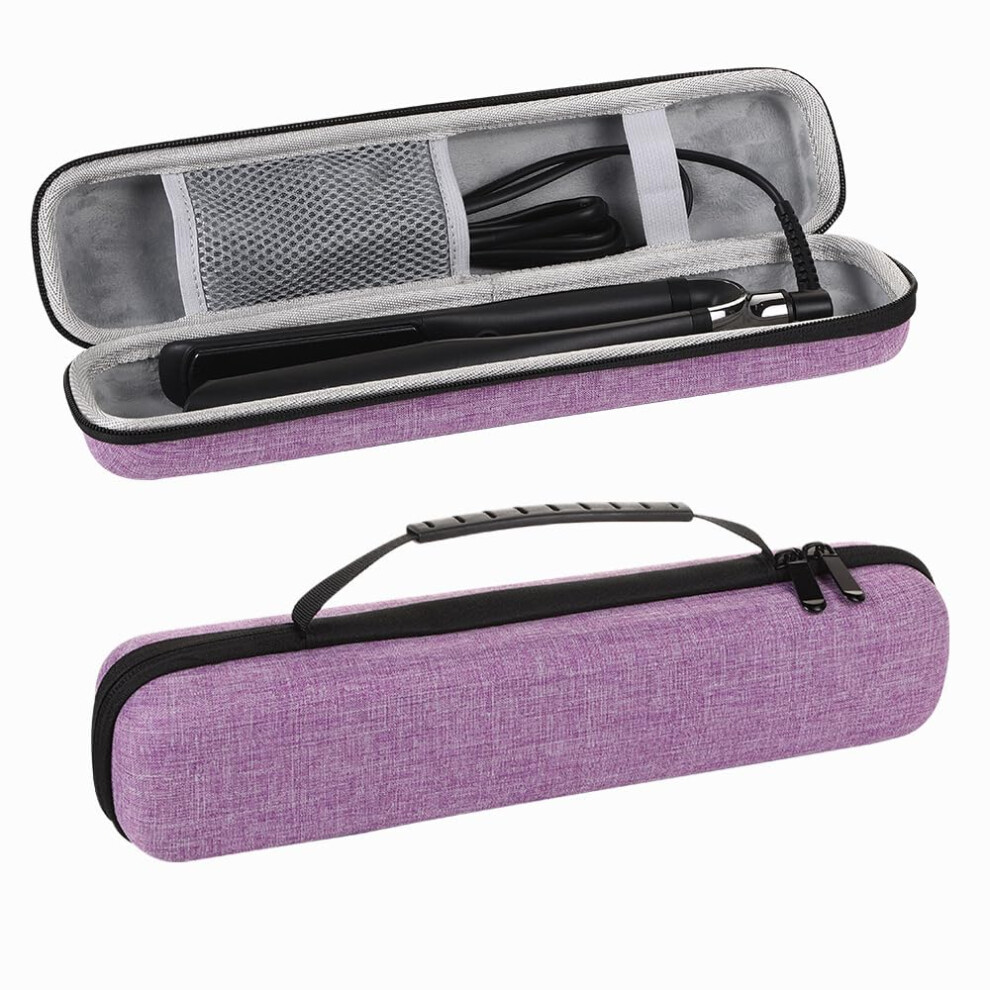Hair Straightener Travel Case Purple Hard EVA Flat Iron Storage Bag Shockproof Dustproof Compact