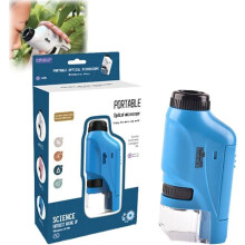 Tragbares Kindermikroskop, Mini-Kindermikroskop, Das Kinderpetiscope, Mein erstes Mikroskop, Taschenmikroskop, 60x-120x (Blau)