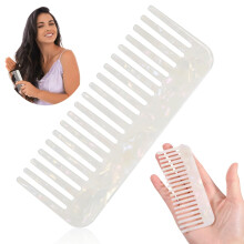Wide Tooth Comb for Thick Curly Hair, Acetate Detangling Comb with Gentle Scalp Massage Finish