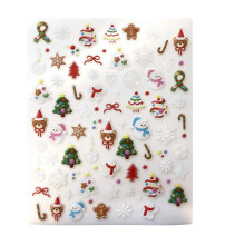 Christmas Nail Stickers 3D Nail Art Decals with Festive Snowflake Designs for Holiday Manicure