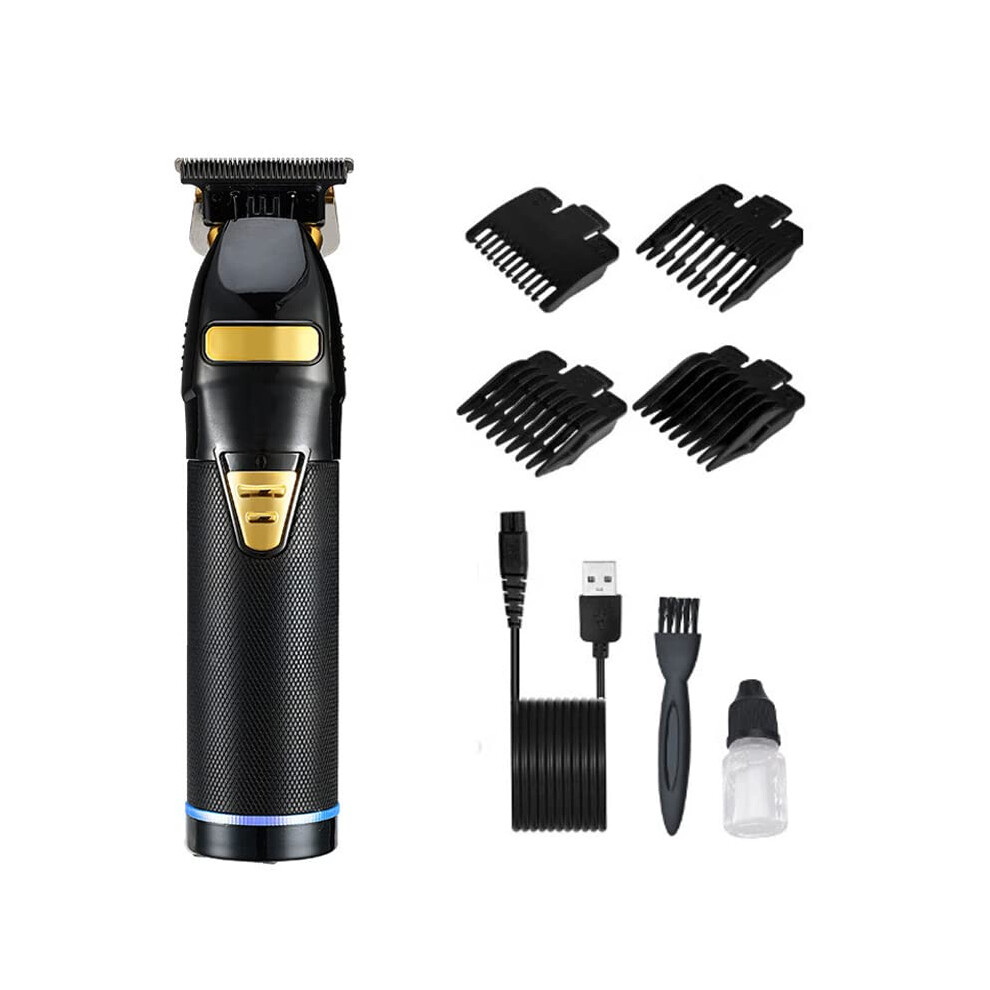 Black Hair Clippers For Men With Precise Stainless Blades, Usb Rechargeable Cordless Trimmer