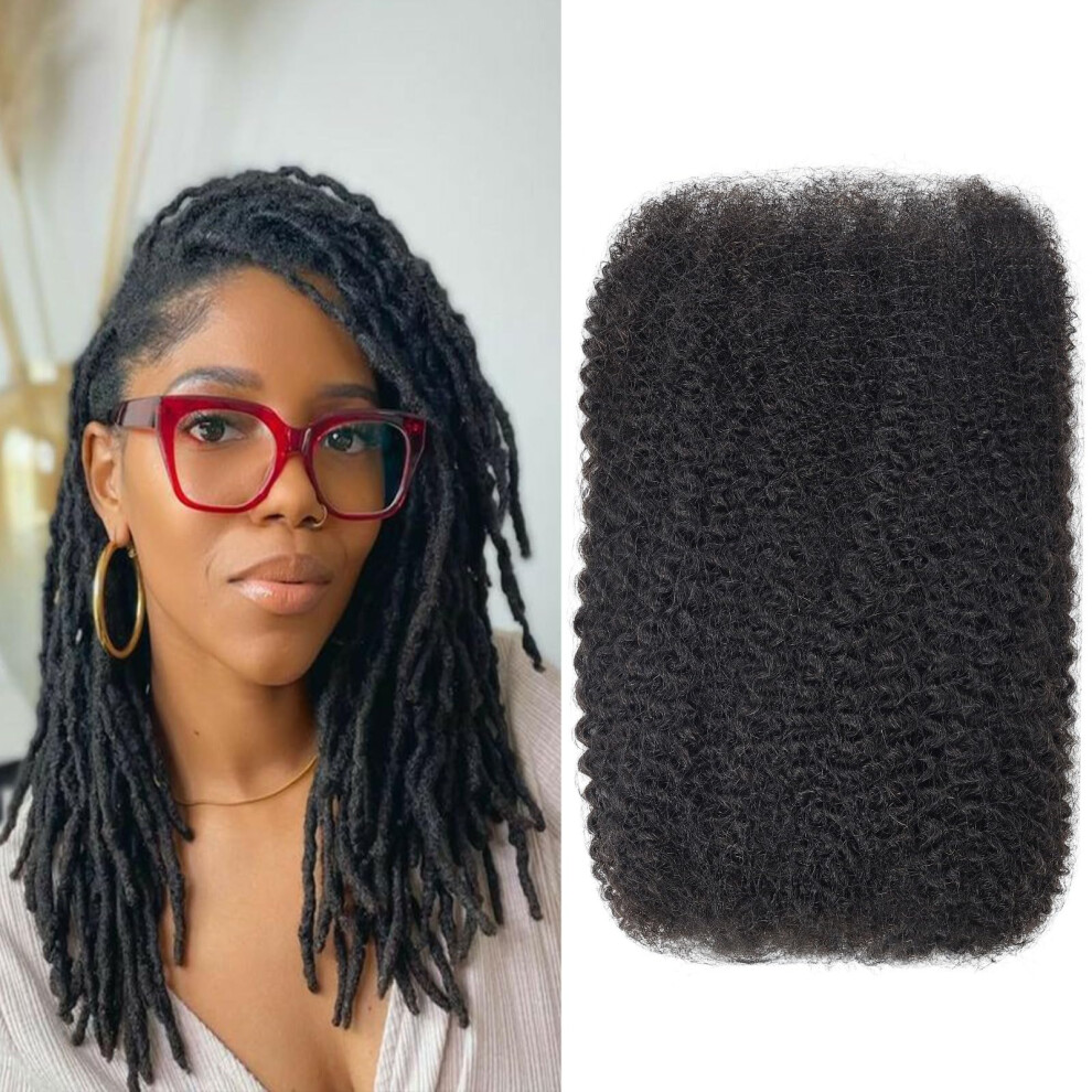 Unisex Afro Kinky Curly Human Hair Bulk 12 Inch 1 Pack 100% Real Human Hair For Loc Extensions Braiding Crochet And Twists
