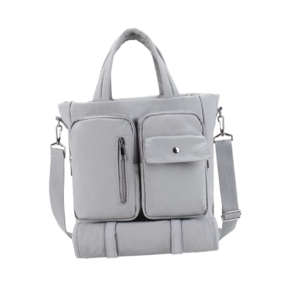 Diaper Bag Mom Bag Adjustable Shoulder Strap Bag Baby Bag for Mom and Dad Trips Gray