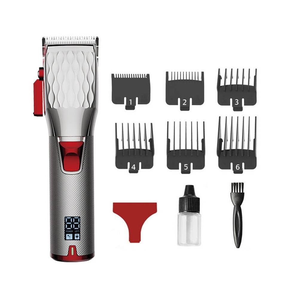 Red Professional Cordless Hair Clippers For Men With Precision Blades, Usb Fast Charging Beard Trimmer