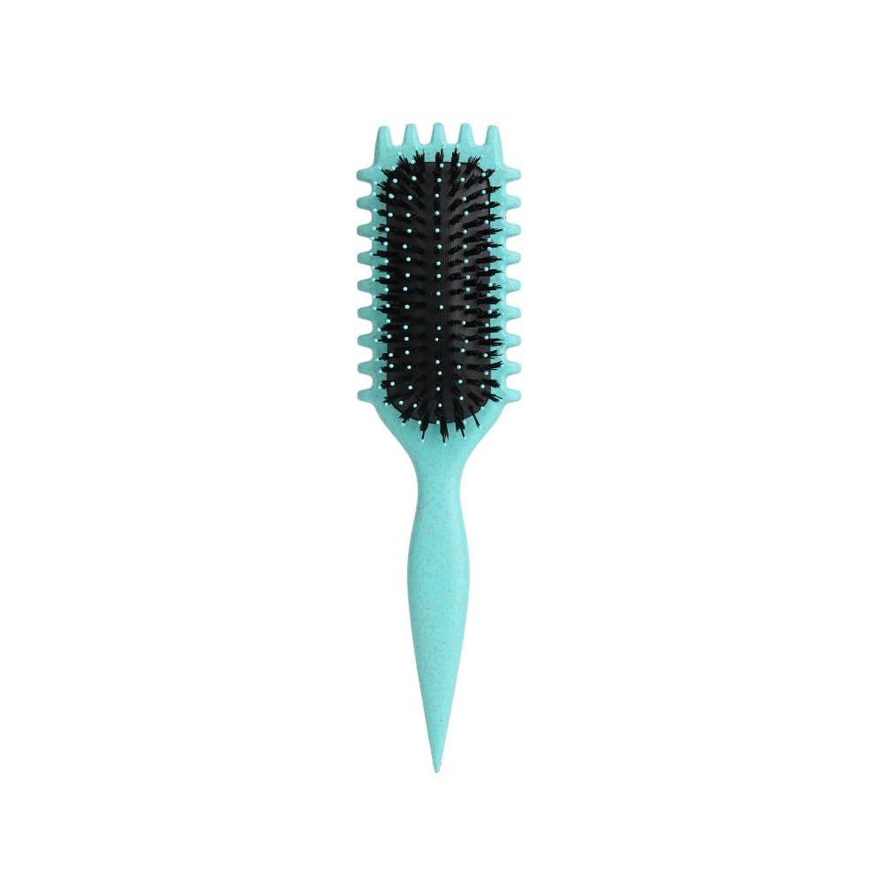 Turquoise Curved Hair Brush For Volume And Styling, Curling Hair Brush With Gentle Detangling Bristles