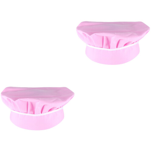 2Stk Schicke Arbeitskappe Pink Für Köchinnen 2