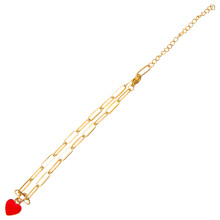 2Pièces Bracelet Femme Cœur Acier Inoxydable