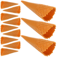36Pcs Durable PVC Mini Ice Cream Cone Models Brown for Craft Decor